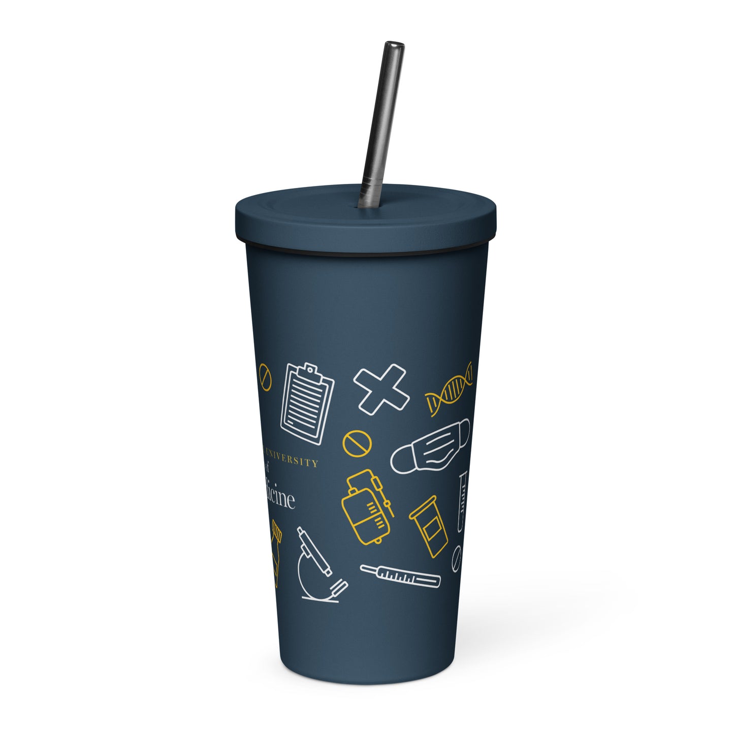 Insulated tumbler with a straw