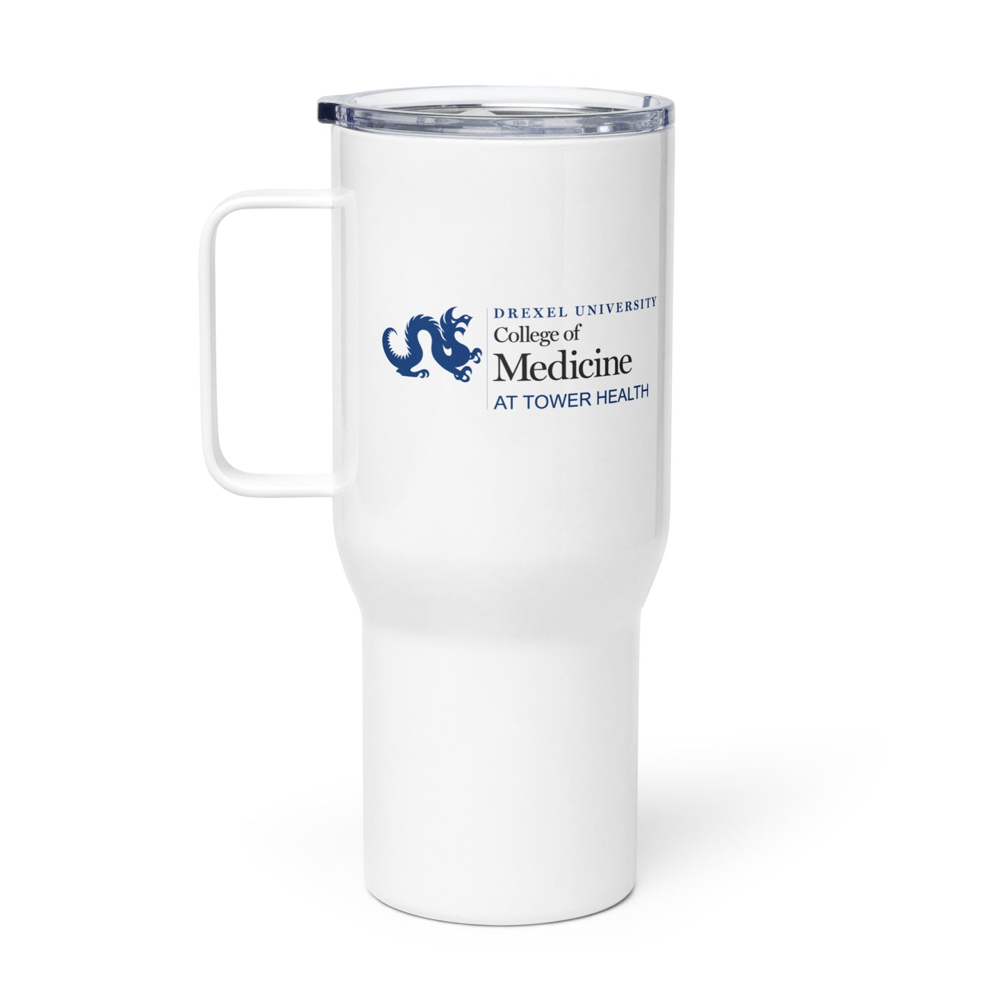 DUCOM Tower Health Travel mug with a handle
